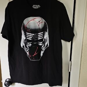 Star Wars Black Kylo Ren Helmet Tee with Red Accents